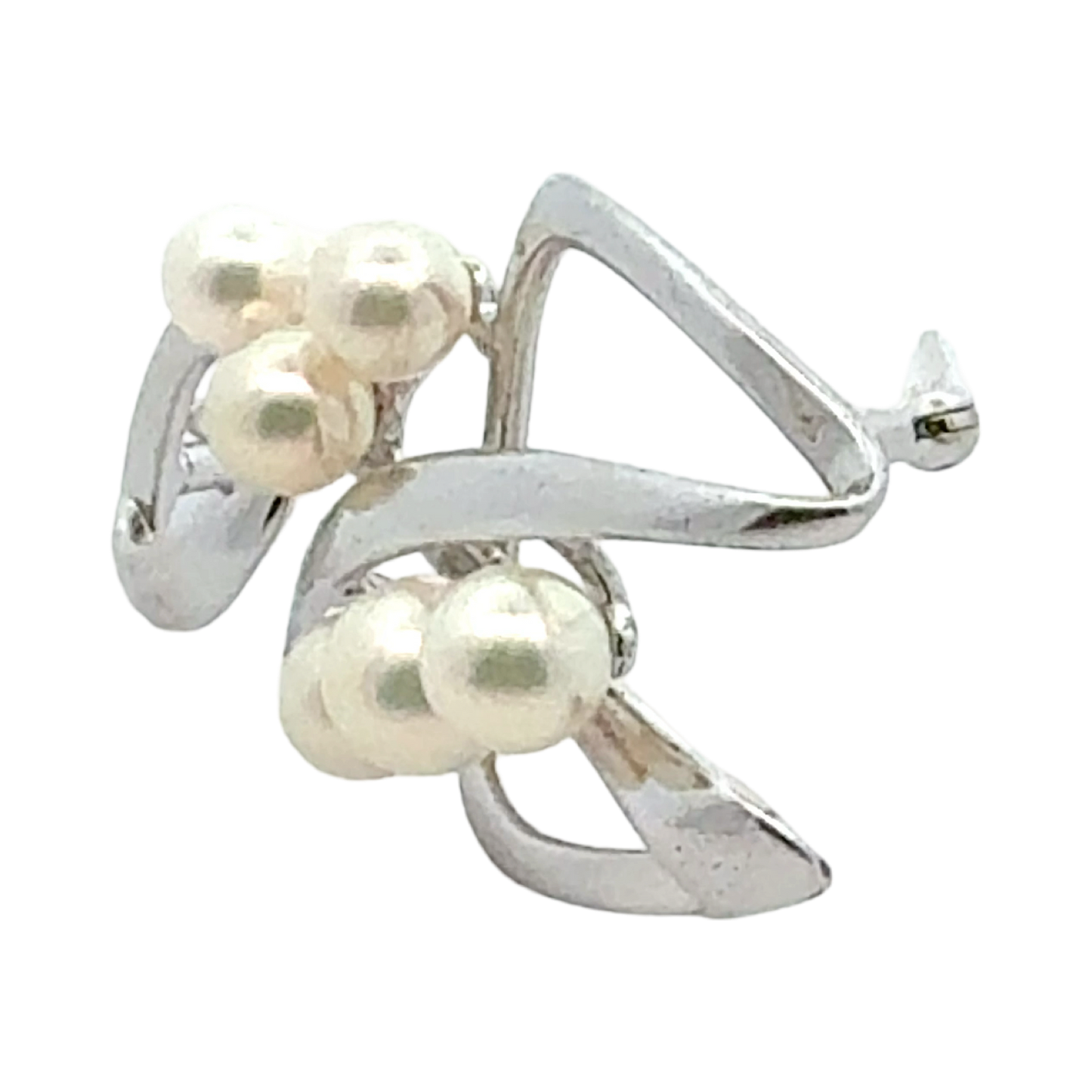 Mikimoto Akoya Pearl Brooch Sterling Silver Estate M462