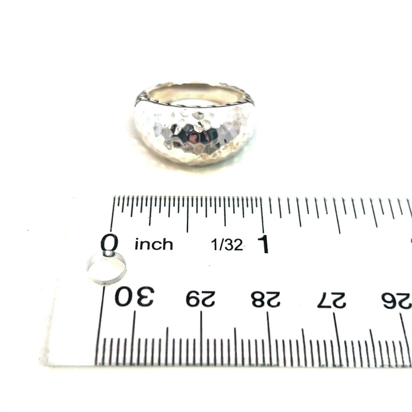 John Hardy Estate Hammered Dome Ladies Ring Size 6.5 Sterling Silver Estate JH108