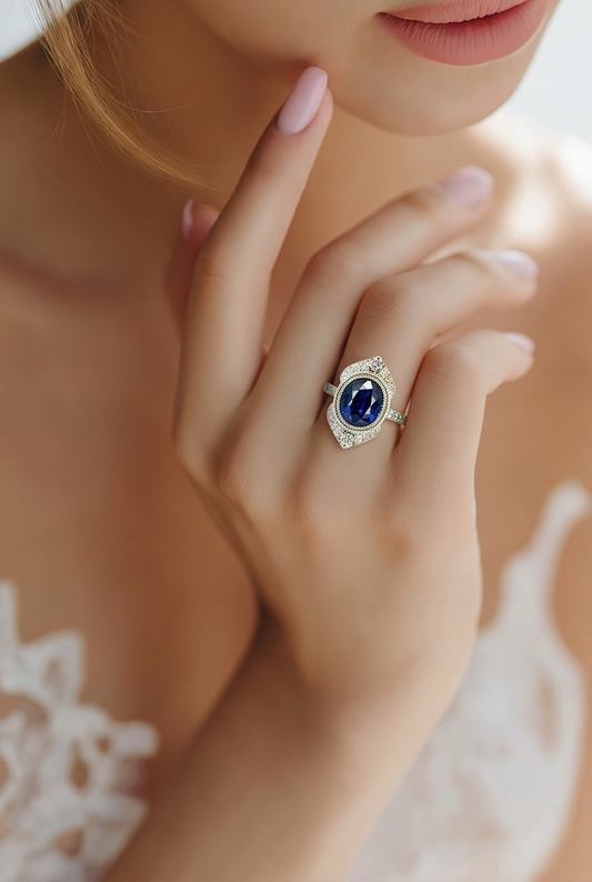 Natural Sapphire Diamond Ring Size 6.5 14k Gold 4.05 TCW Certified $5,950 604446