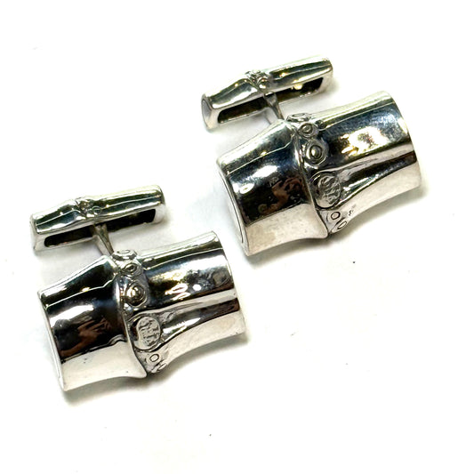 John Hardy Estate Sterling Silver Bamboo Collection Cufflinks JH119