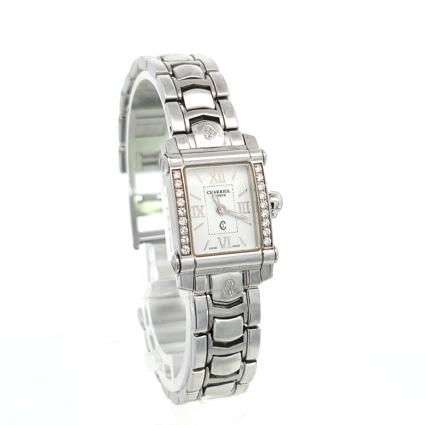 Philippe Charriol Diamond Ladies Wristwatch 6.5" Stainless Steel 22.8 mm CH1