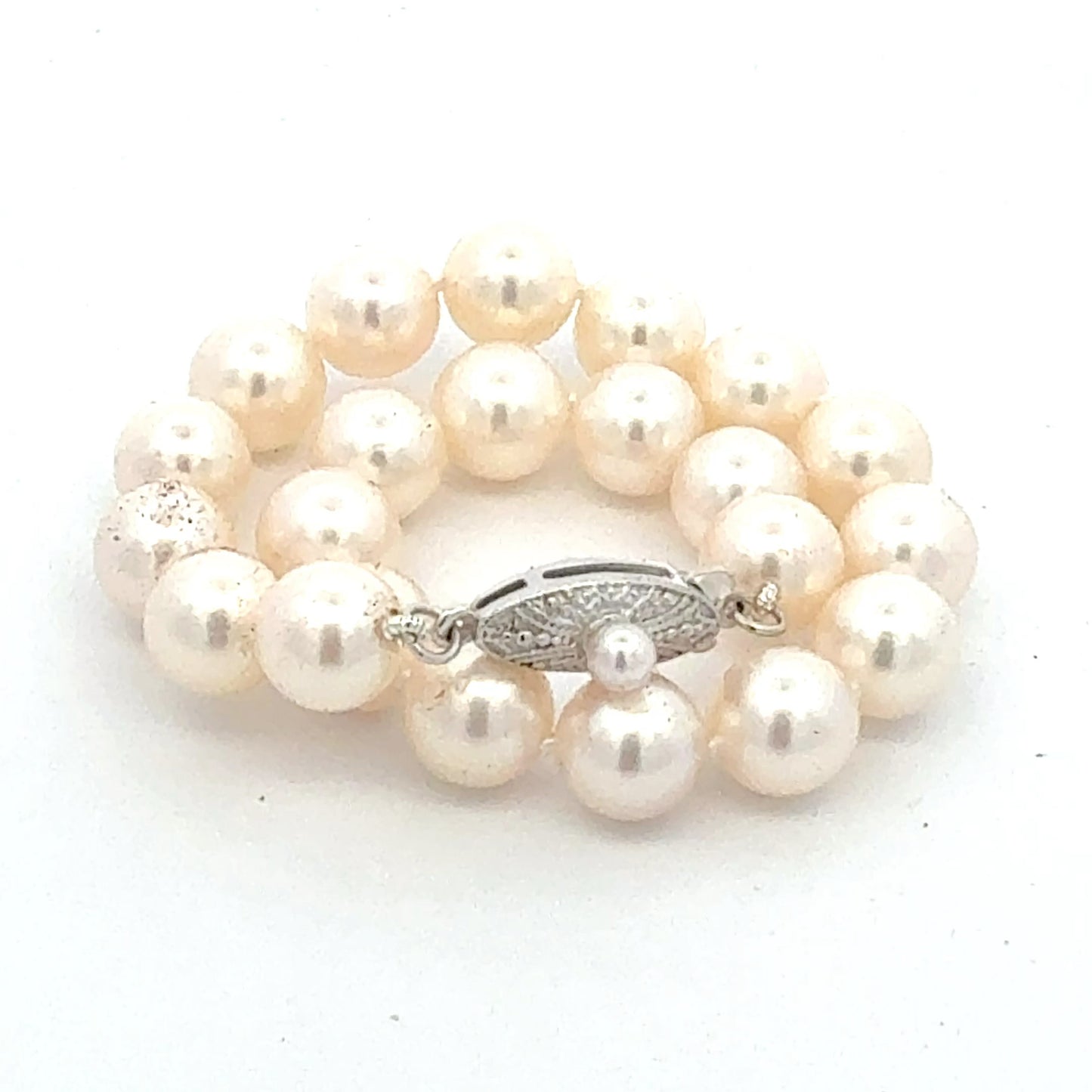 Mikimoto Akoya Pearl Bracelet 6.75" 7 mm Sterling Silver Estate M461