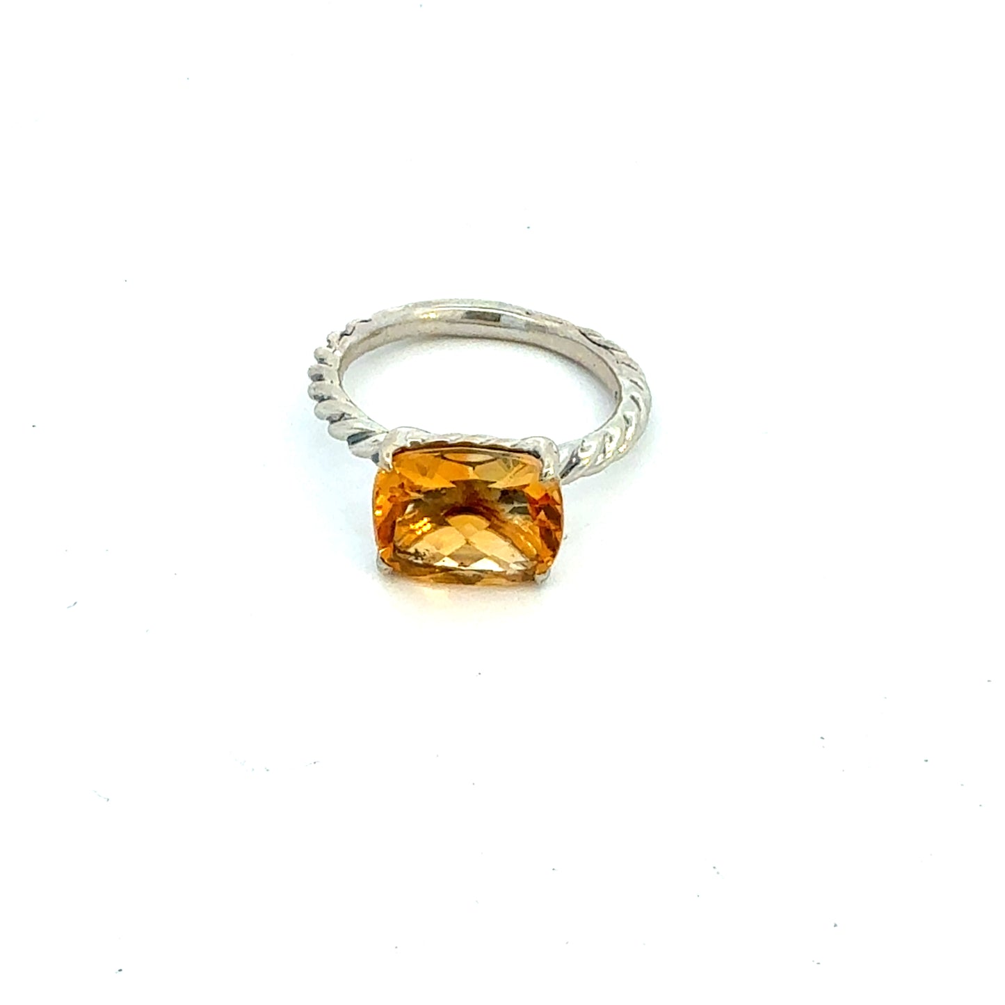 David Yurman Madeira Citrine Ring Size 8.5 Silver DY763