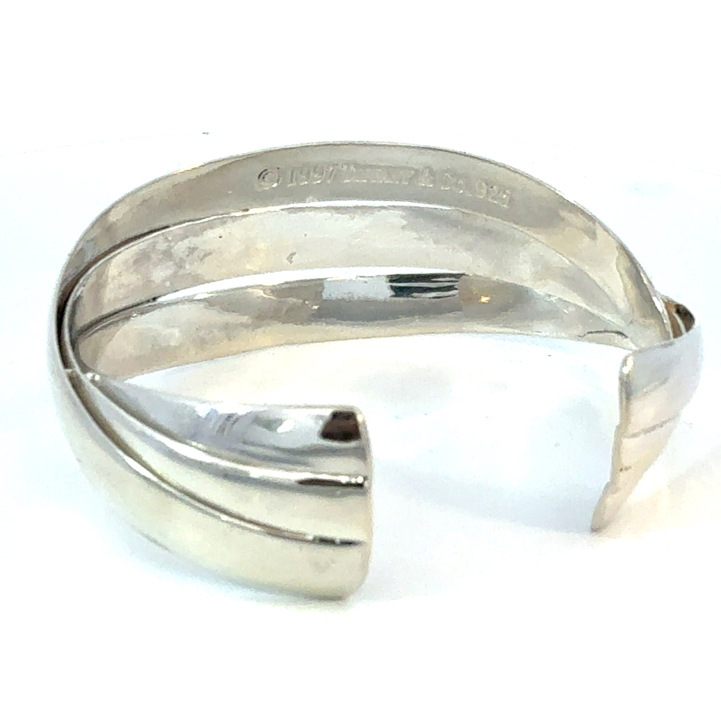 Tiffany & Co Triple Bangle Rare Bracelet Size M 7.5" Sterling Silver Estate TIF931
