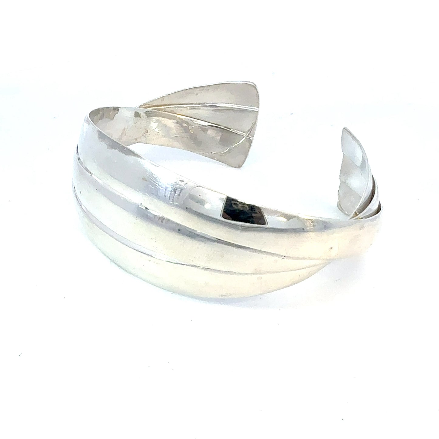 Tiffany & Co Triple Bangle Rare Bracelet Size M 7.5" Sterling Silver Estate TIF931