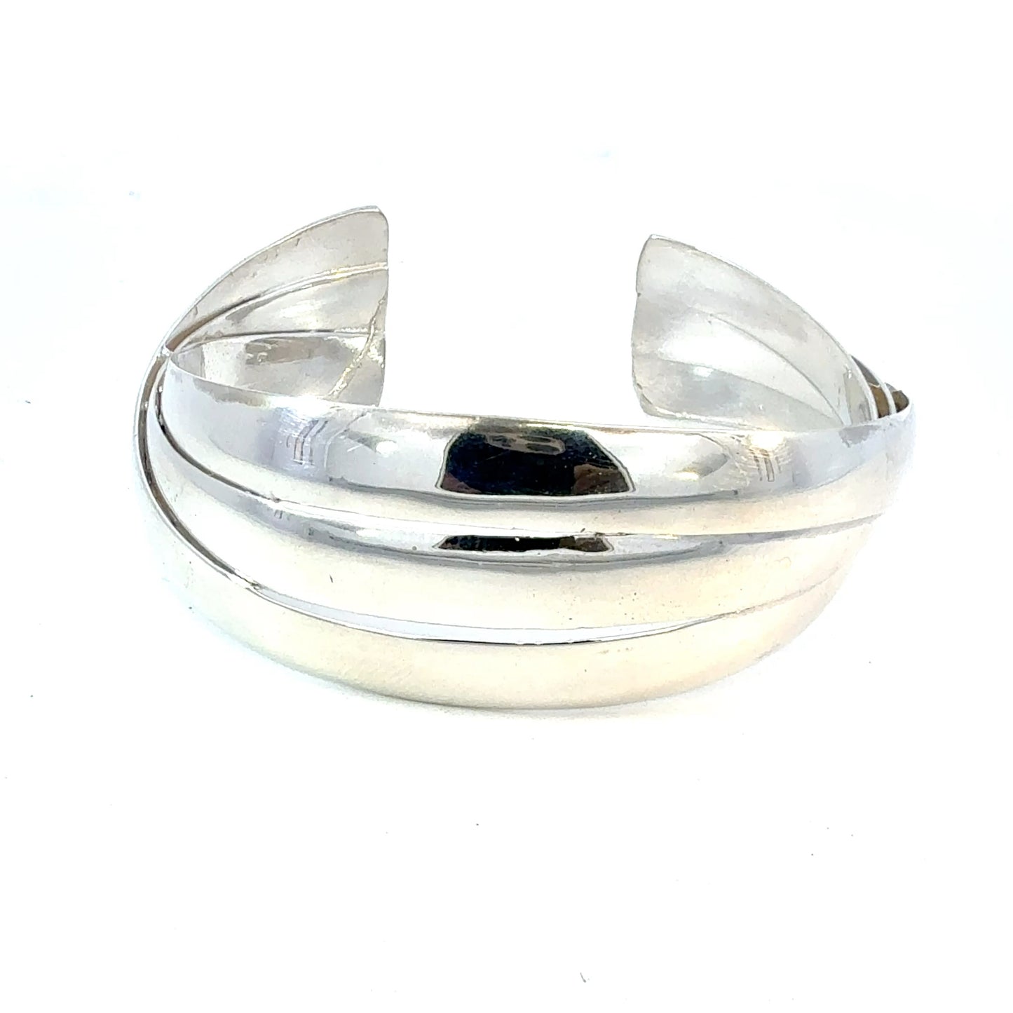 Tiffany & Co Triple Bangle Rare Bracelet Size M 7.5" Sterling Silver Estate TIF931