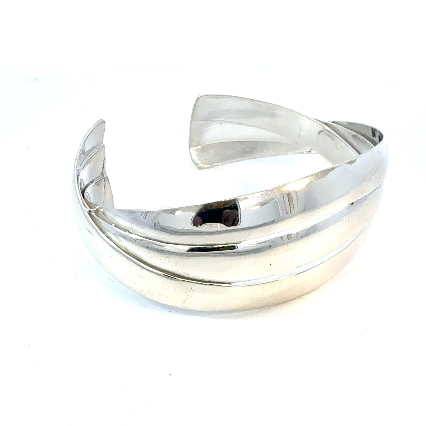 Tiffany & Co Triple Bangle Rare Bracelet Size M 7.5" Sterling Silver Estate TIF931
