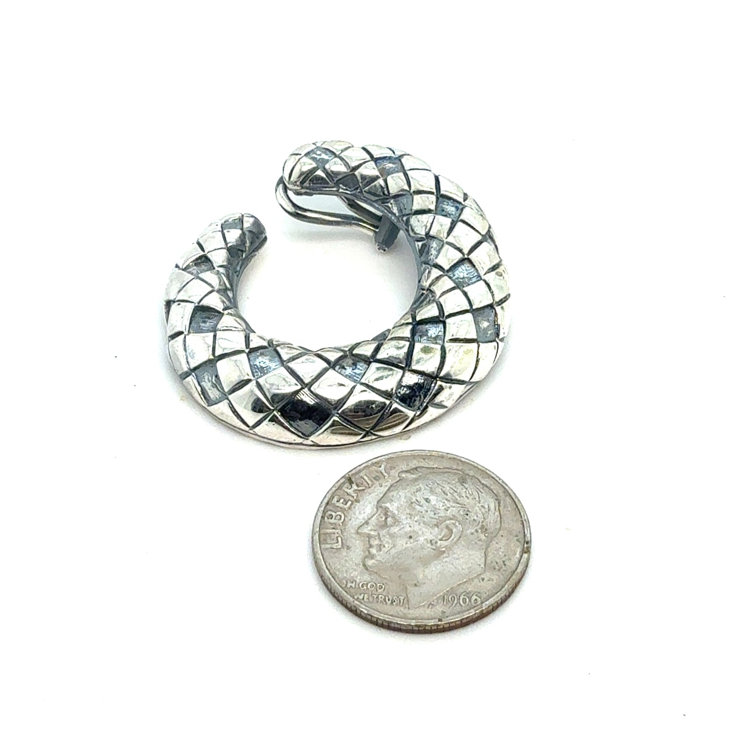 Tiffany & Co Estate Omega Back Clip on Earrings Sterling Silver TIF954