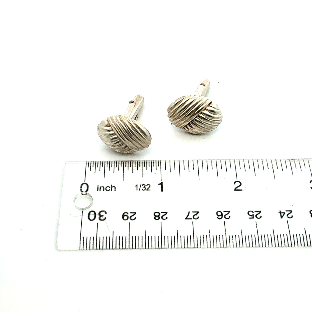 Tiffany & Co Estate Crossover knot Cufflinks Sterling Silver TIF989