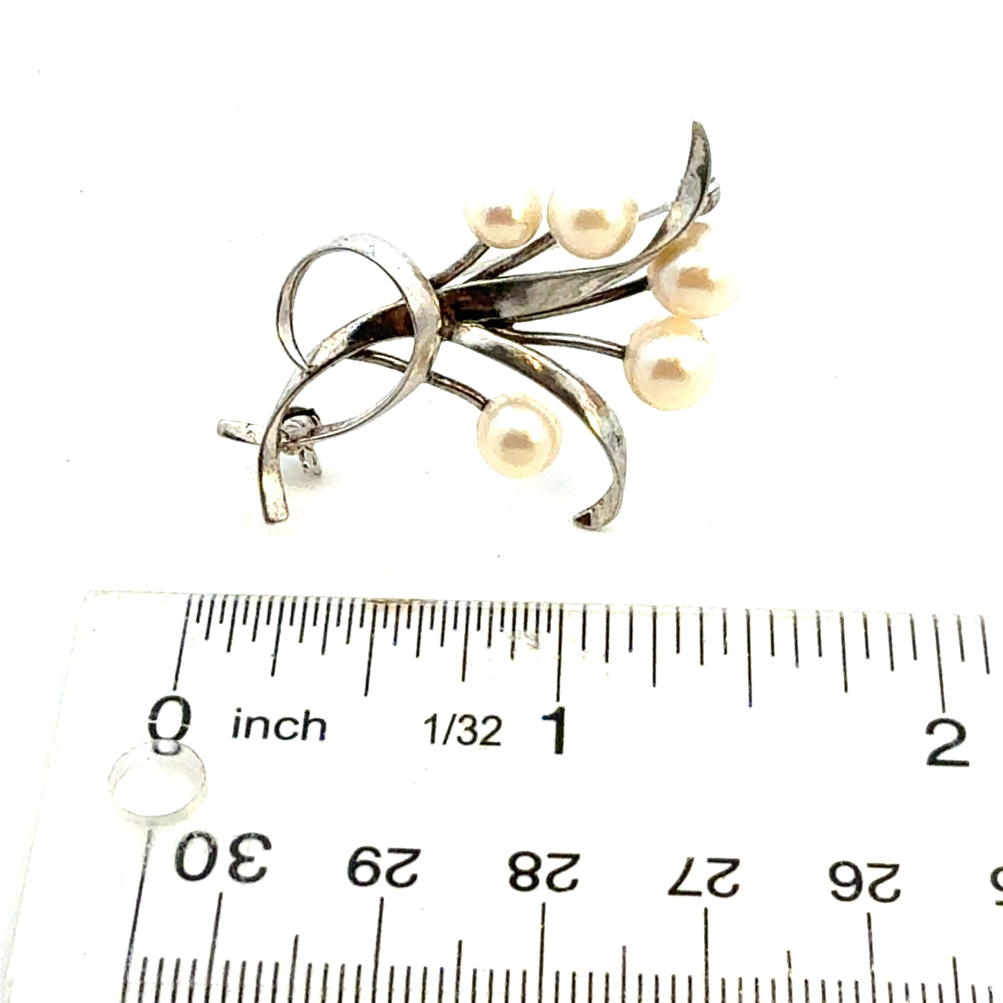 Mikimoto Akoya Pearl Brooch 6.15 mm Sterling Silver Estate M456