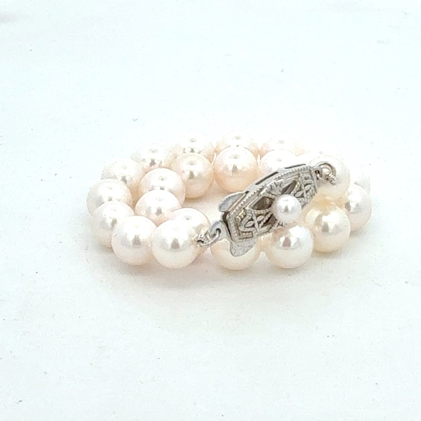 Mikimoto Akoya Pearl Bracelet 7" 7 mm Sterling Silver Estate M457