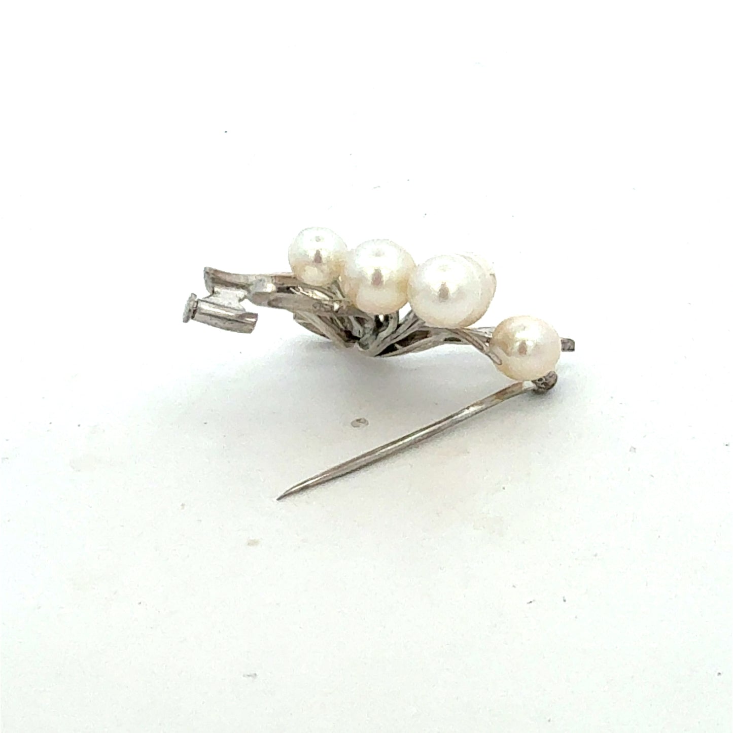 Mikimoto Akoya Pearl Brooch 6.20 mm Sterling Silver Estate M458