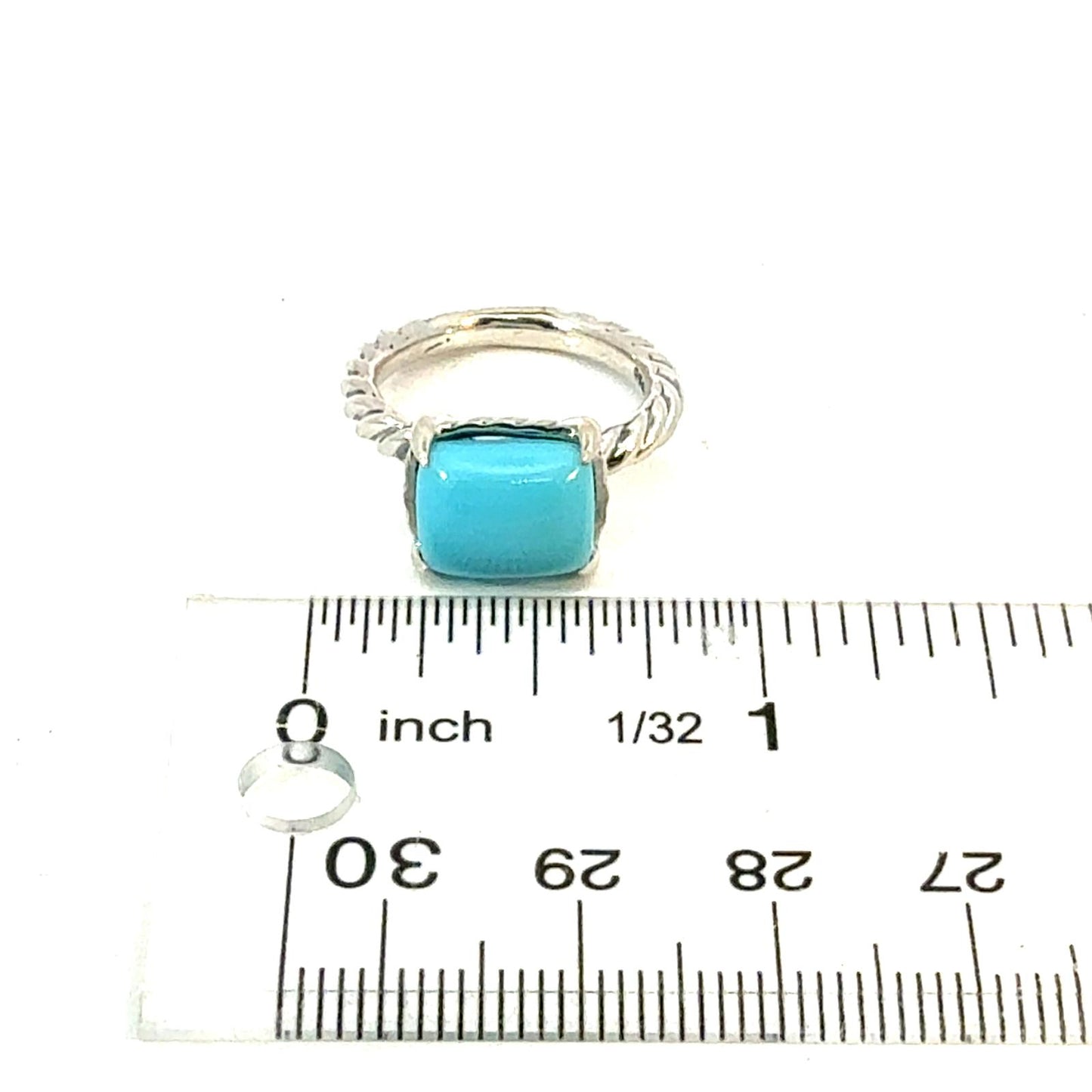David Yurman Turquoise Ring Size 7 Sterling Silver Estate DY608
