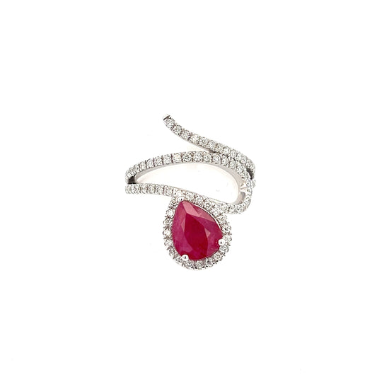 Natural Ruby Diamond Ring 6.75 14k W Gold 2.32 TCW Certified $5,950 310542