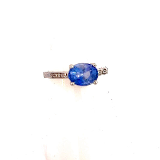 Natural Sapphire Diamond Ring 6.5 14k White Gold 2.36 TCW Certified $3,950 310592