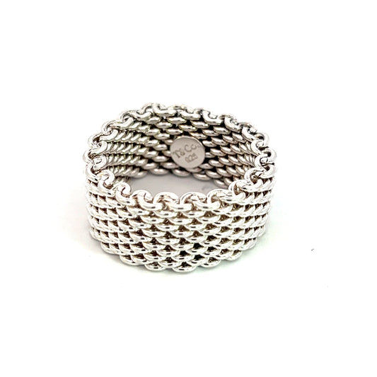 Tiffany & Co Estate Somerset Ring 5 Sterling Silver 10 mm TIF610
