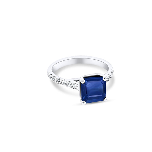Natural Sapphire Diamond Ring 6.25 14k W Gold 3.18 TCW Certified $4,950 310543