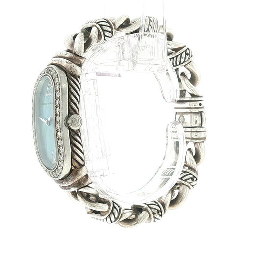 DAVID YURMAN MADISON DIAMOND QUARTZ LADIES WRISTWATCH STERLING SILVER DY822