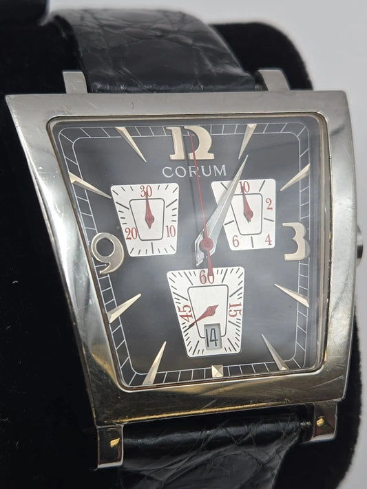 Corum Trapeze Chronograph 40mm Black Date Dial Mens Watch 196.404.20 COR1
