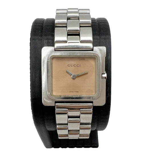 GUCCI 3600L Women's Quartz Watch Square Case Bronze Dial Vintage Wristwatch G57