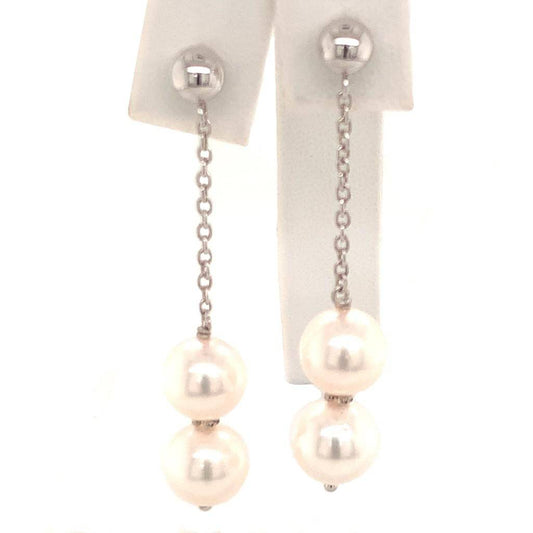 Akoya Pearl Earrings 14 KT Gold 8.30 mm Certified $999 013383 - Certified Fine Jewelry