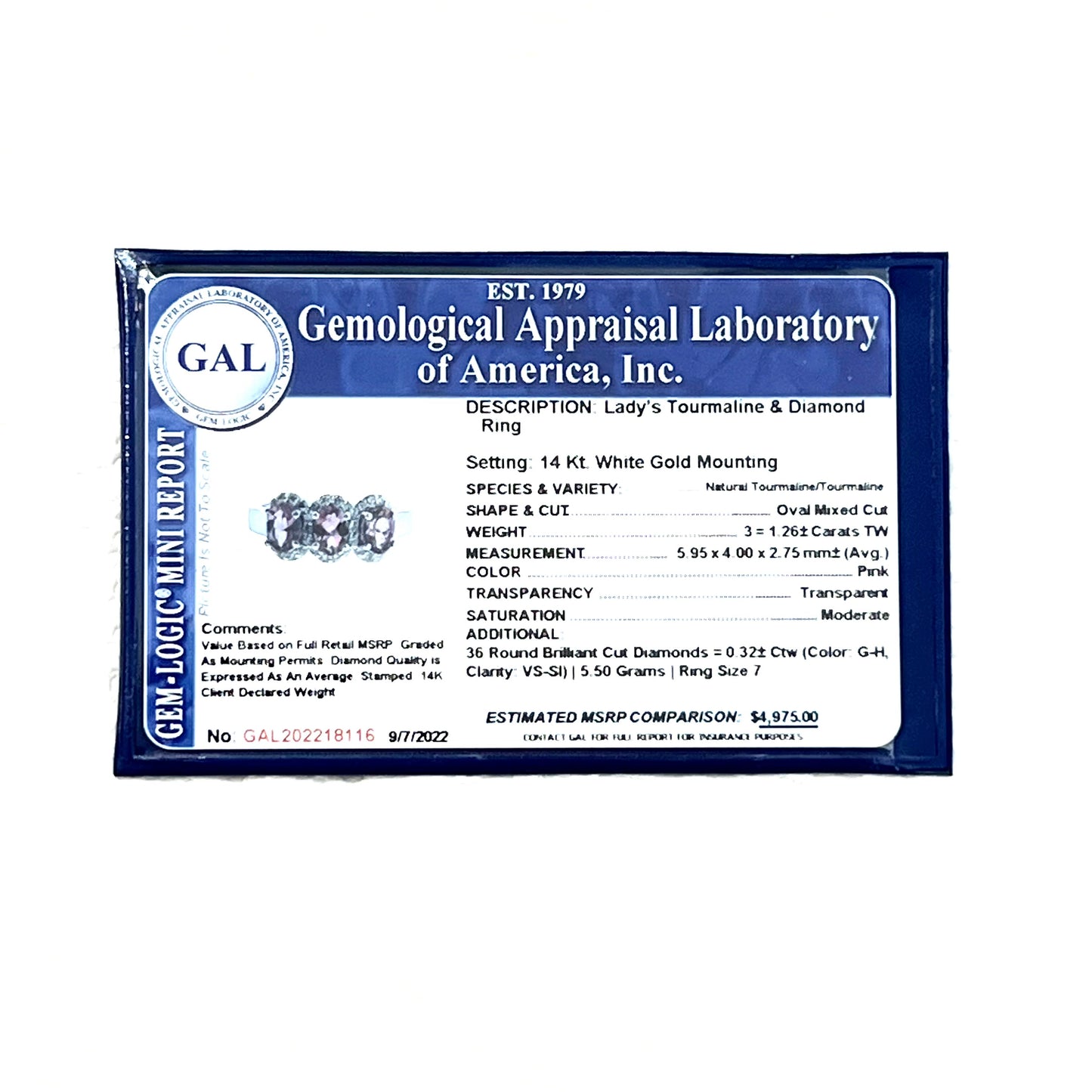 Natural Tourmaline Diamond Ring Size 7 14k W Gold 1.58 TCW Certified $4,975 218116 - Certified Fine Jewelry