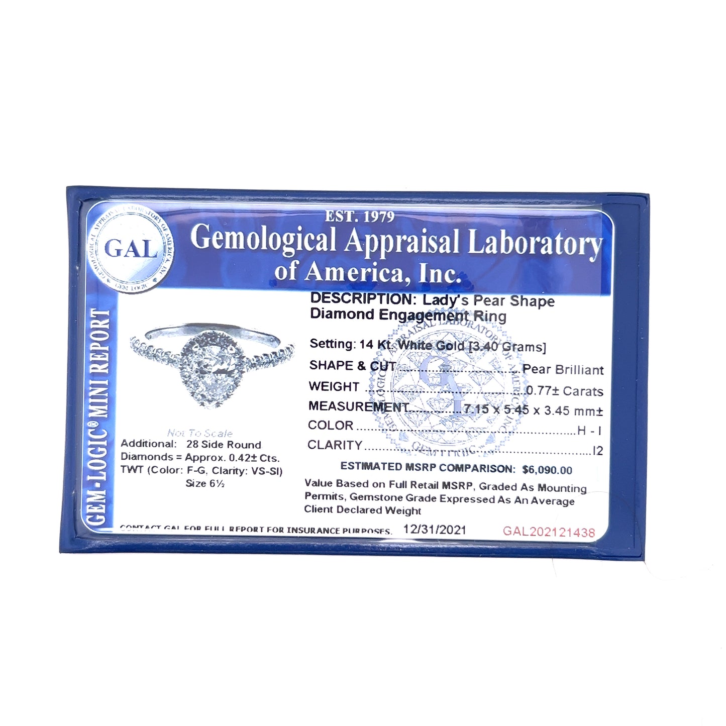 Pear Shaped Diamond Engagement Ring 14k Gold 1.19 TCW Certified $6,090 121438 - Certified Fine Jewelry