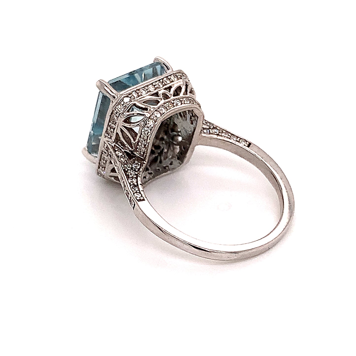 Diamond Aquamarine Ring Size 6.75 14k Gold 6.25 TCW Certified $5,950 120671 - Certified Fine Jewelry