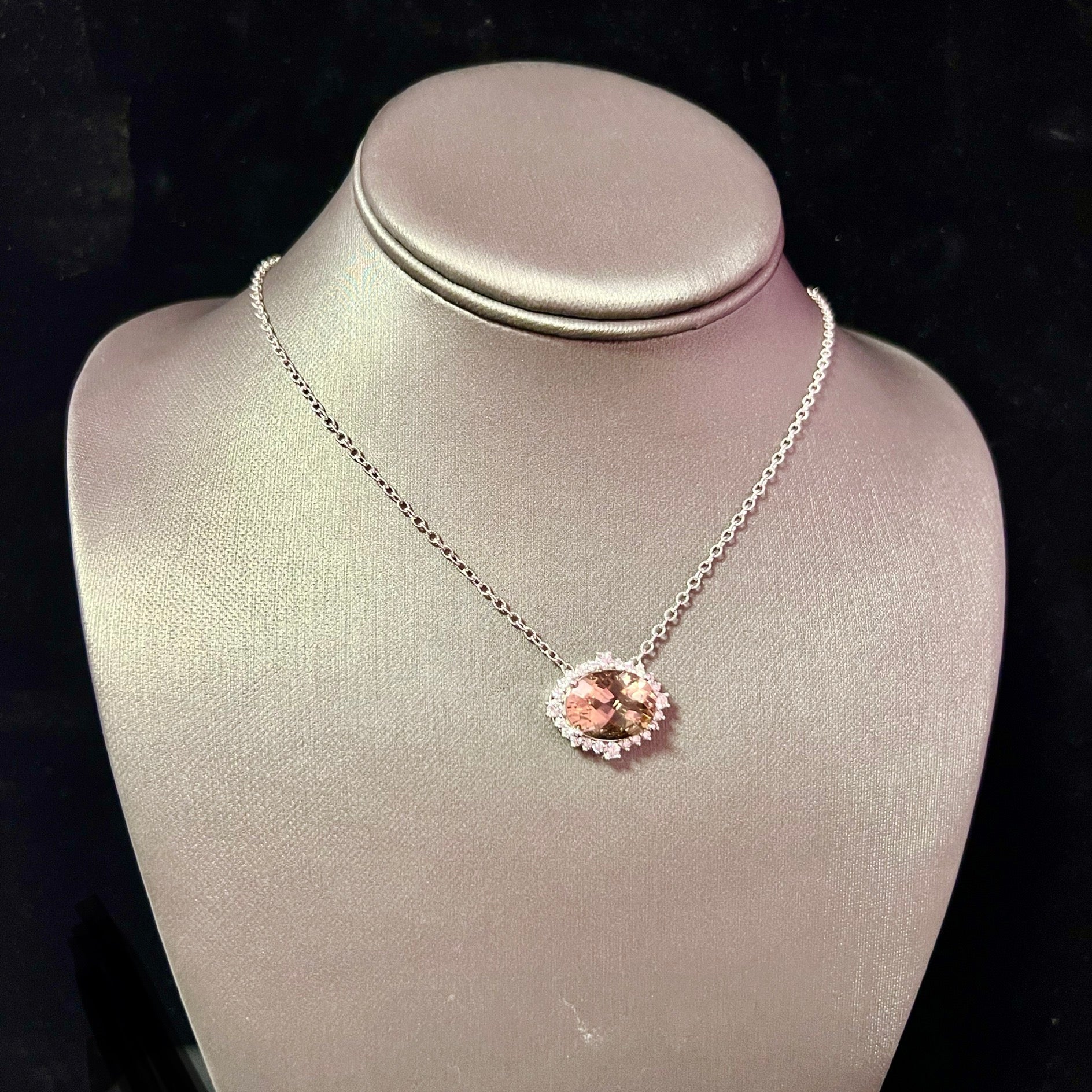 Natural Morganite Diamond Necklace 18" 14k Gold 10.67 TCW Certified $6,950 215433 - Certified Fine Jewelry