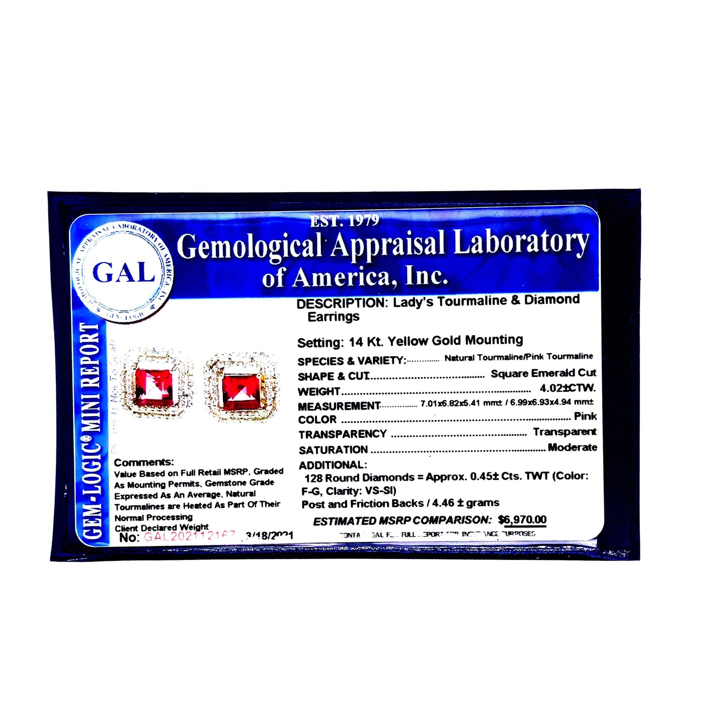 Natural Tourmaline Diamond Earrings 14k Gold 4.47 TCW Certified $6,970 112167 - Certified Fine Jewelry