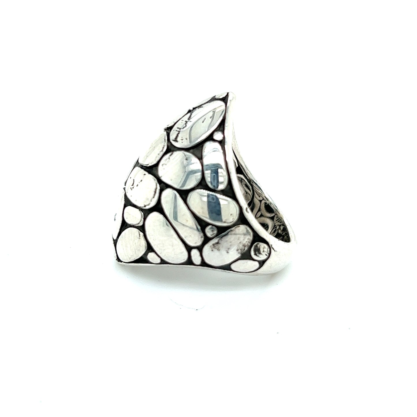 John Hardy Estate Ladies Kali Pebble Marquise Dome Ring Size 6 Sterling Silver JH10 - Certified Fine Jewelry