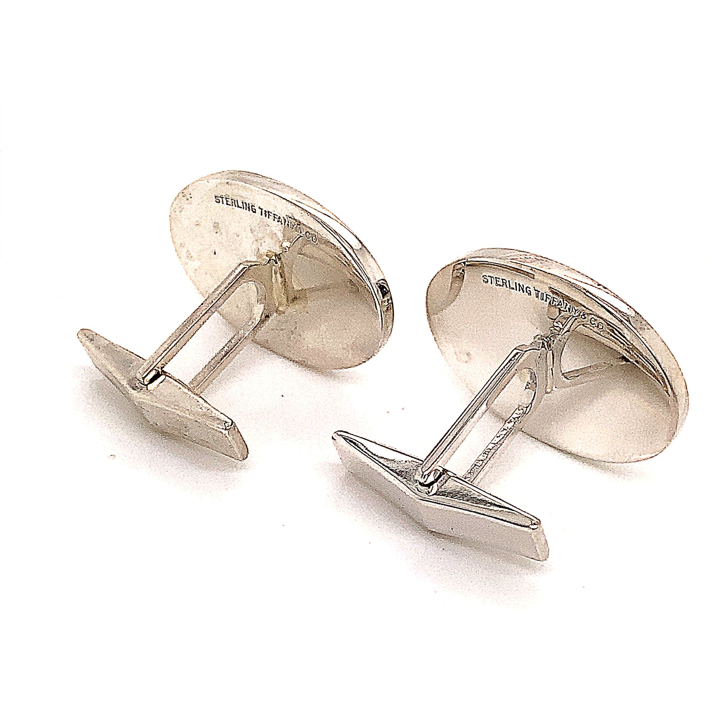 Tiffany & Co Estate Sterling Silver Wide Oval Cufflinks 19 Grams TIF142 - Certified Fine Jewelry