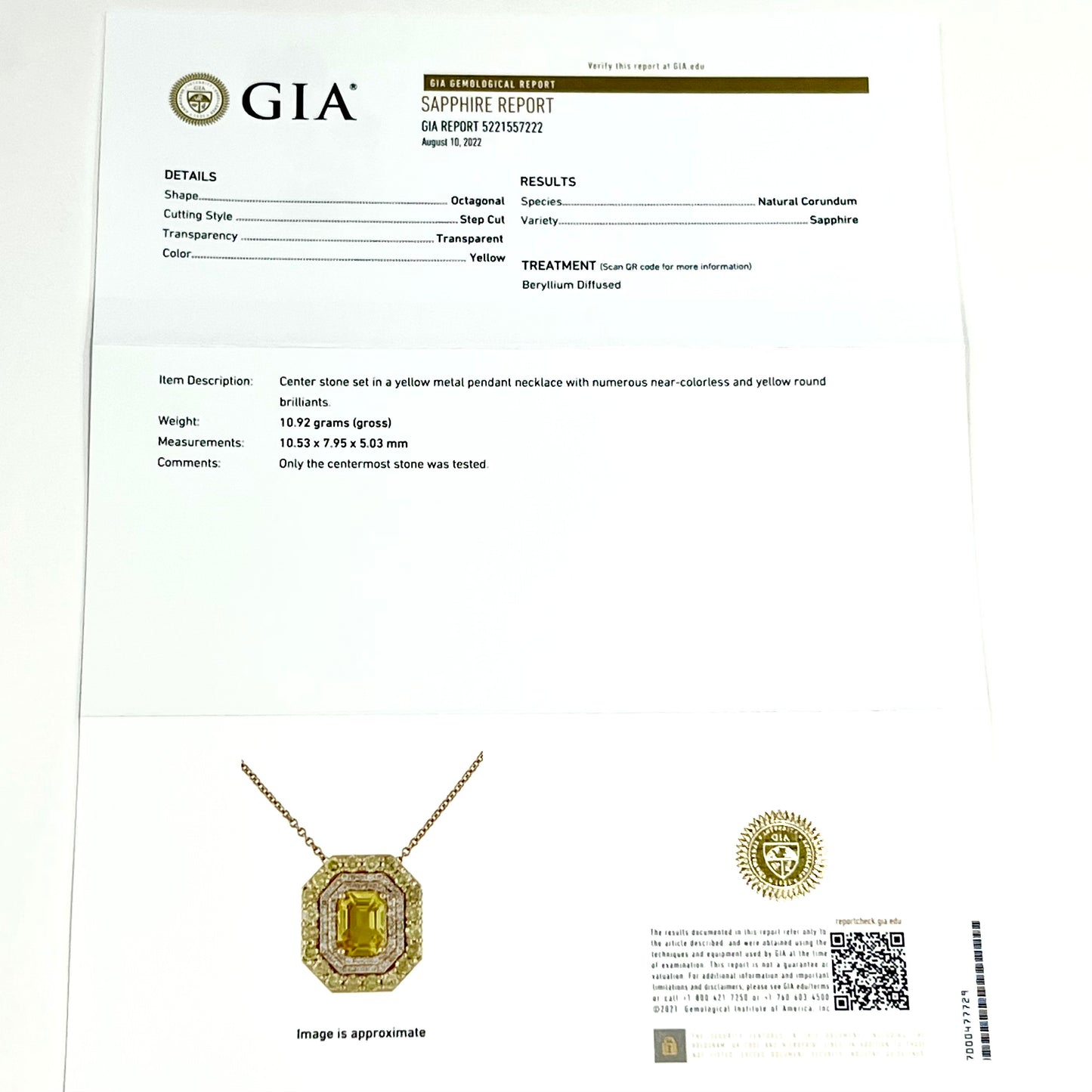 Natural Sapphire Diamond Necklace 14k Gold 6.53 TCW GIA Certified $16,950 212085 - Certified Fine Jewelry