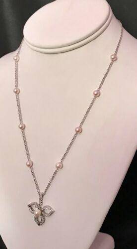 Diamond Akoya Pearl Necklace 14k Gold 5.75 mm 18.5" Certified $3,950 818062 - Certified Fine Jewelry