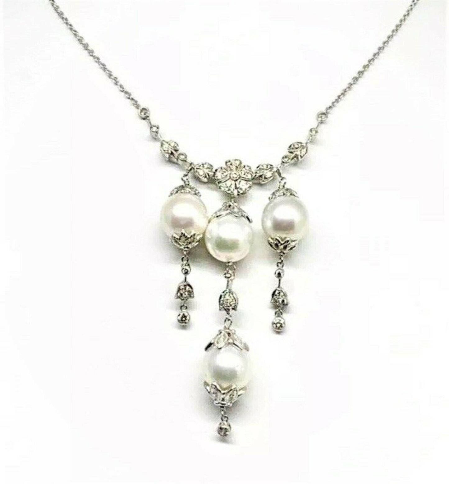 Diamond South Sea Pearl Necklace 18k Gold 11.45 mm 17.5" Certified $6,950 822583 - Certified Fine Jewelry