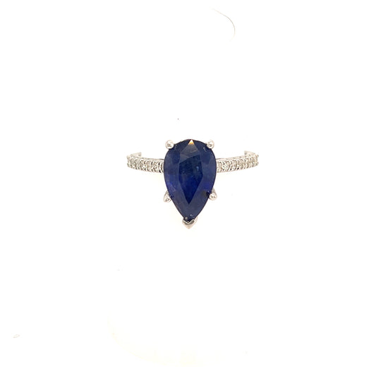 Sapphire Diamond Ring Size 6.5 14k Gold 3.31 TCW Certified $2,895 215411 - Certified Fine Jewelry
