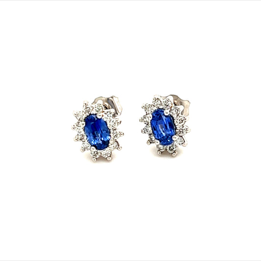 Sapphire Diamond Stud Earrings
