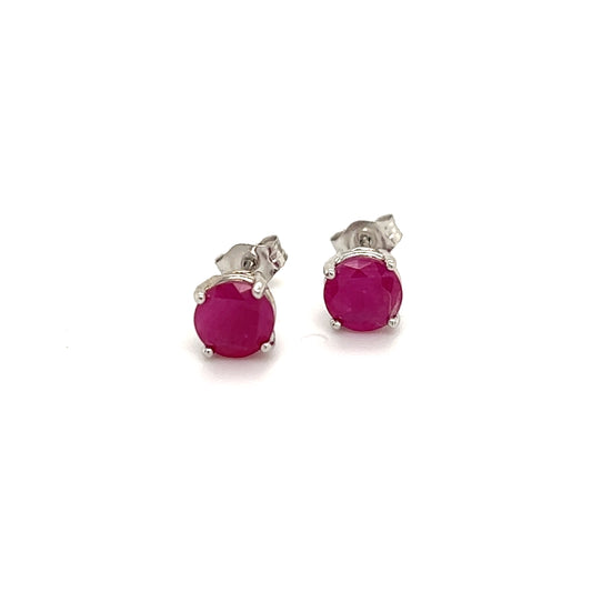 Natural Ruby Stud Earrings 14k Gold 1.91 TCW 1.28 Grams Certified $2,290 210750