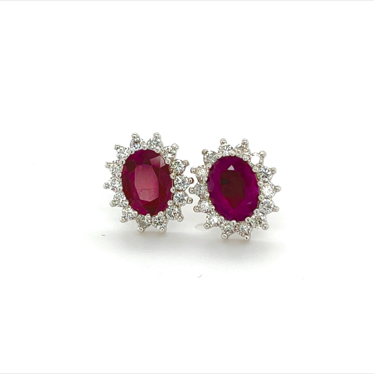 Natural Ruby Diamond Earrings 14k Gold 4.04 TCW Certified $5,250 215094 - Certified Fine Jewelry