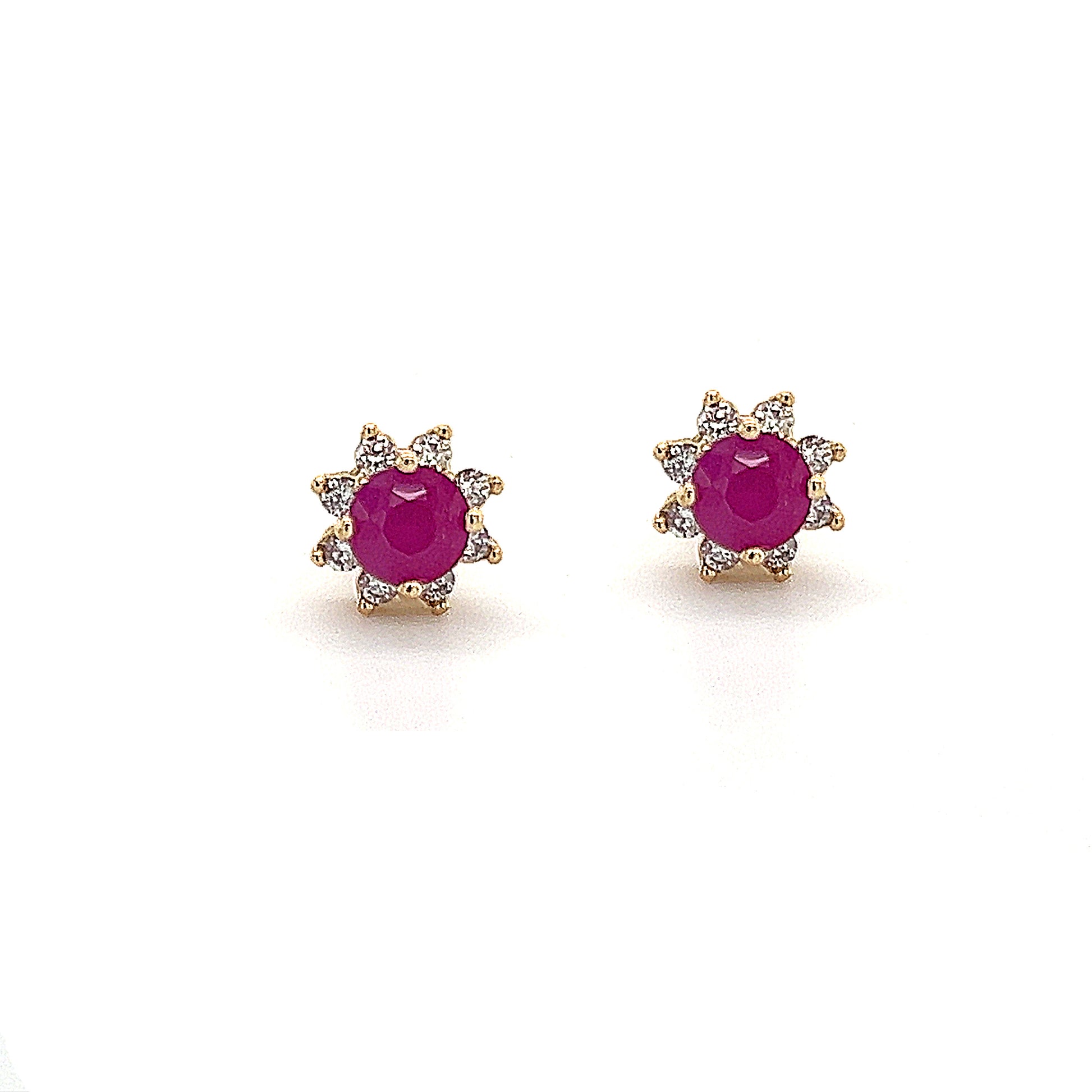 Natural Ruby Diamond Earrings 14k Gold 1.25 TCW Certified $2,290 210748 - Certified Fine Jewelry