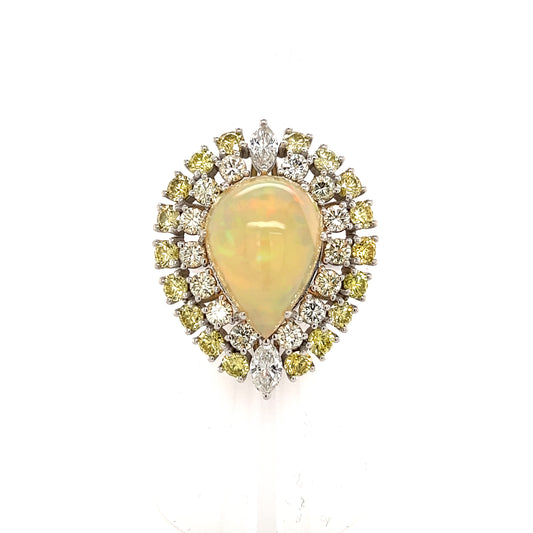 Natural White Opal Diamond Ring 14k Gold 11 TCW GIA Certified $12,950 210739
