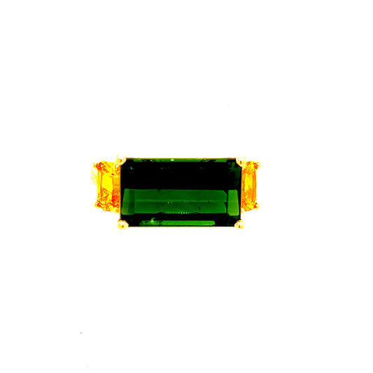 Natural Tourmaline Diamond Ring Size 7 14 Y Gold 7.03 TCW Certified $6,490 219226