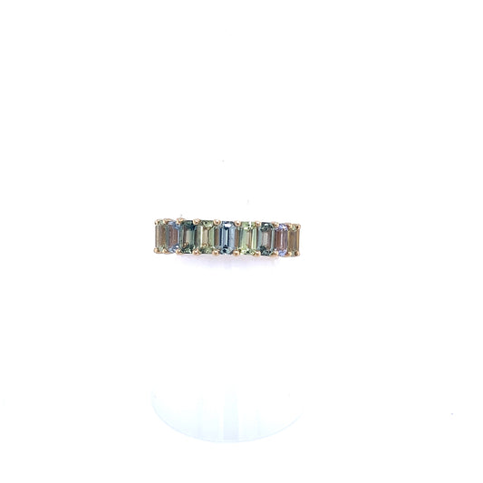 Natural Multicolored Sapphire Ring Size 6.5 14k Y Gold 5.28 TCW Certified $3,950 217066