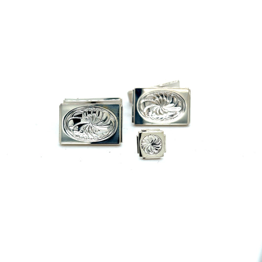 Georg Jensen Estate Mens Cufflinks Set With Tie Pin Without Back of Tie Pin Silver GJ11
