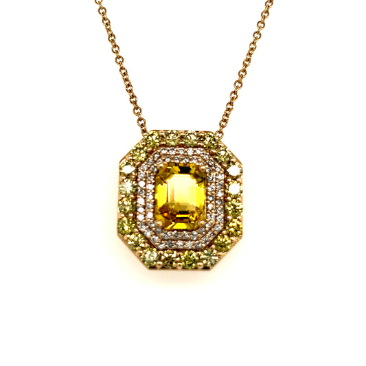Natural Sapphire Diamond Necklace 14k Gold 6.53 TCW Certified $16,950 212085