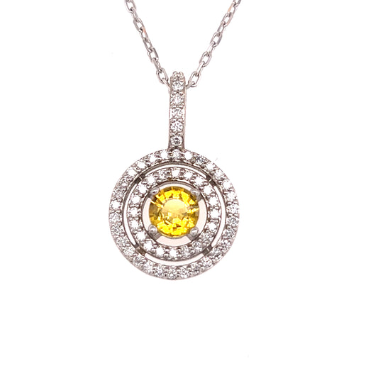 Natural Sapphire Diamond Necklace 18" 14k Gold 1.51 TCW Certified $4,950 215426