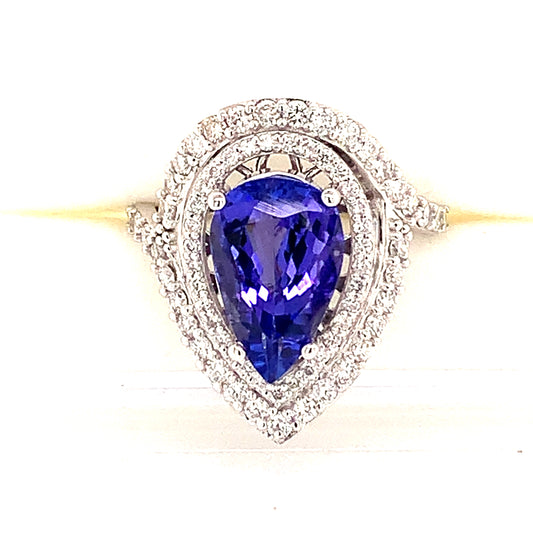 Natural Tanzanite Diamond Ring 14k Gold 4.54 TCW GIA Certified $5,950 111877 - Certified Estate Jewelry