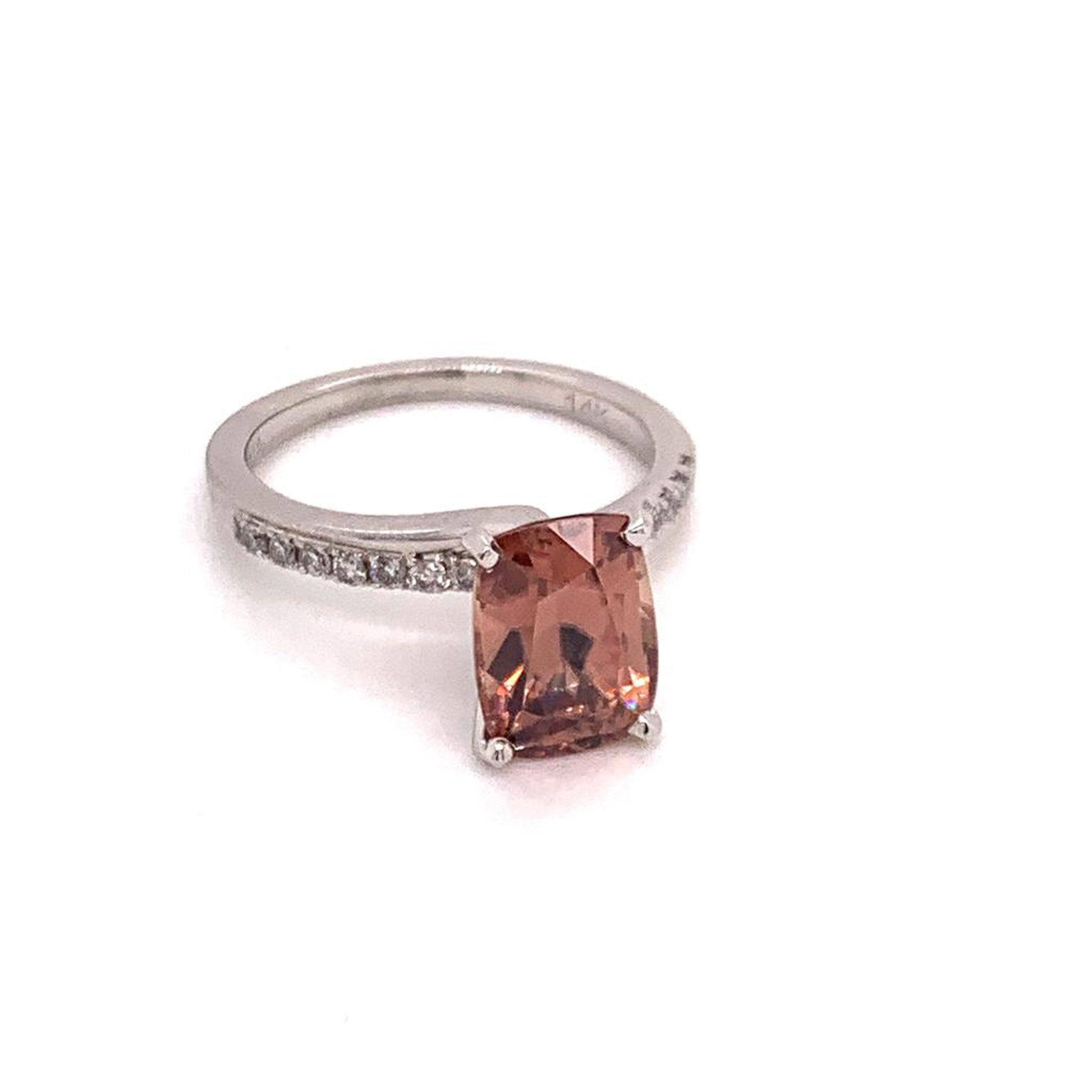 Diamond Zircon Ring 14k Gold Large 4.65 TCW Women Certified $3,100 912276 - Certified Estate Jewelry