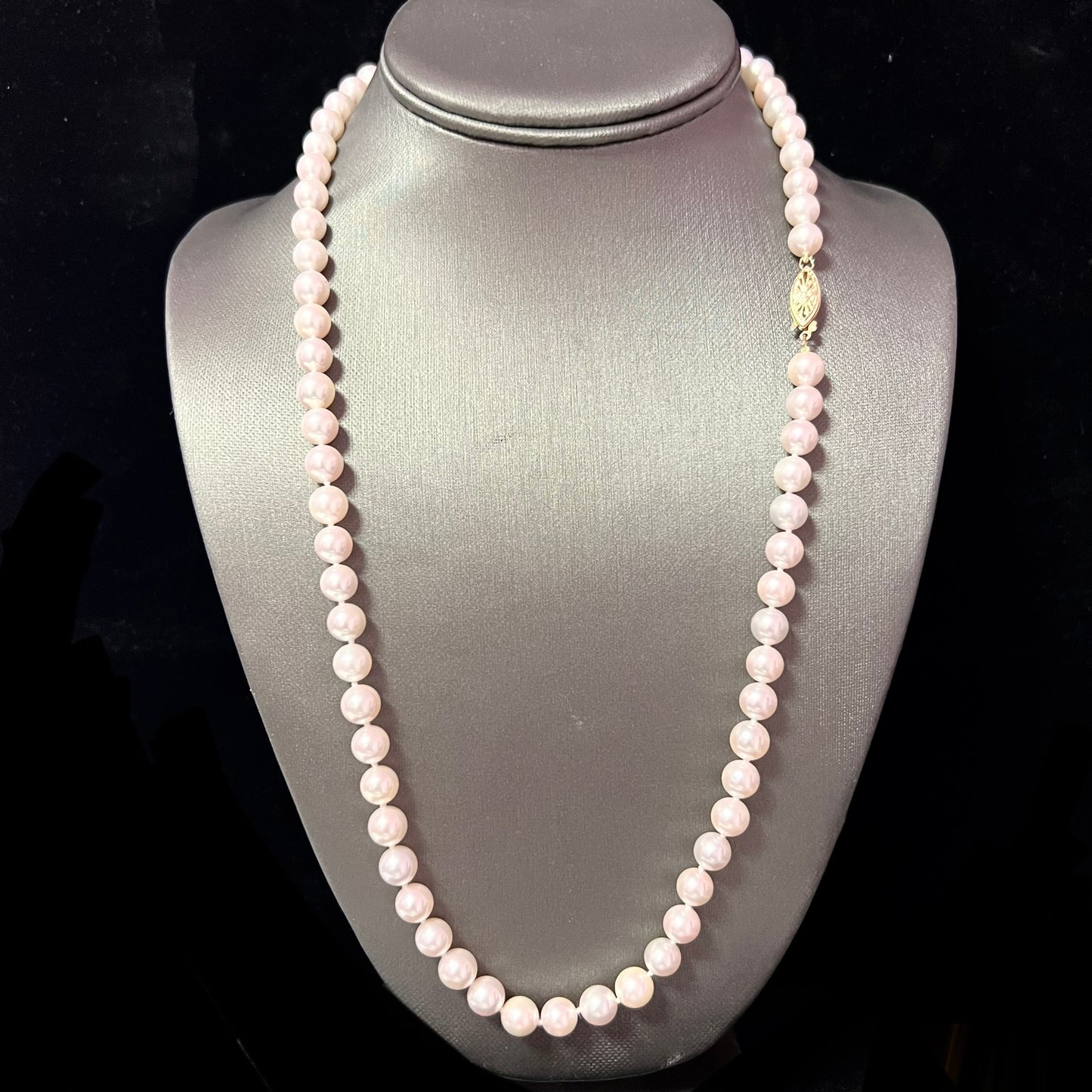 Natural Akoya Pearl Necklace 24" 14k Y Gold 8 mm Certified $7,950 219133 - Certified Fine Jewelry