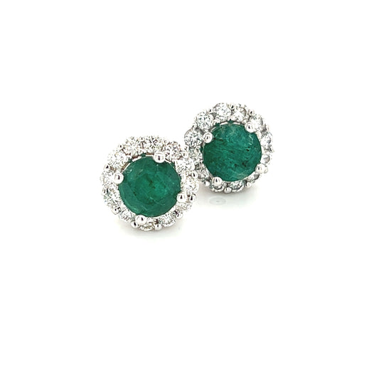 Natural Emerald Diamond Earrings 14k Gold 3.02 TCW Certified $5,490 211182